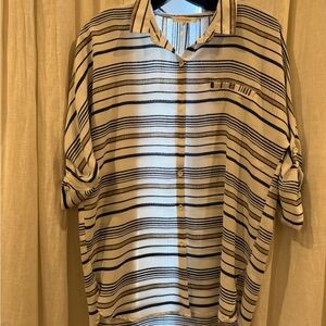 Orange Creek Striped Beige and Black Blouse